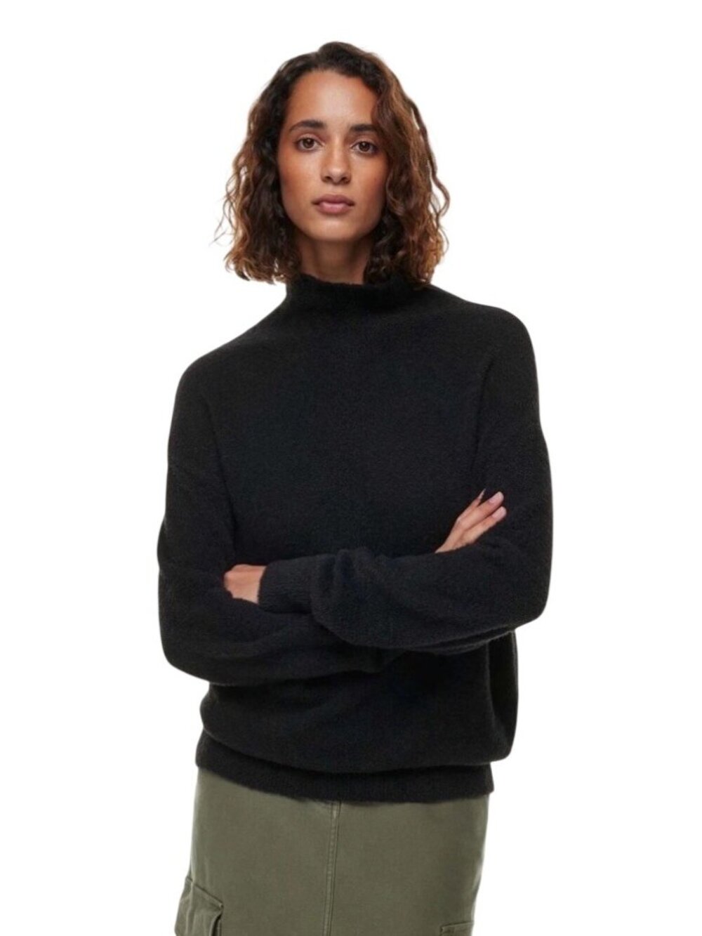 Aritzia Wilfred Free Hush Knit Turtleneck Oversized Chenille Sweater Womens Sz L